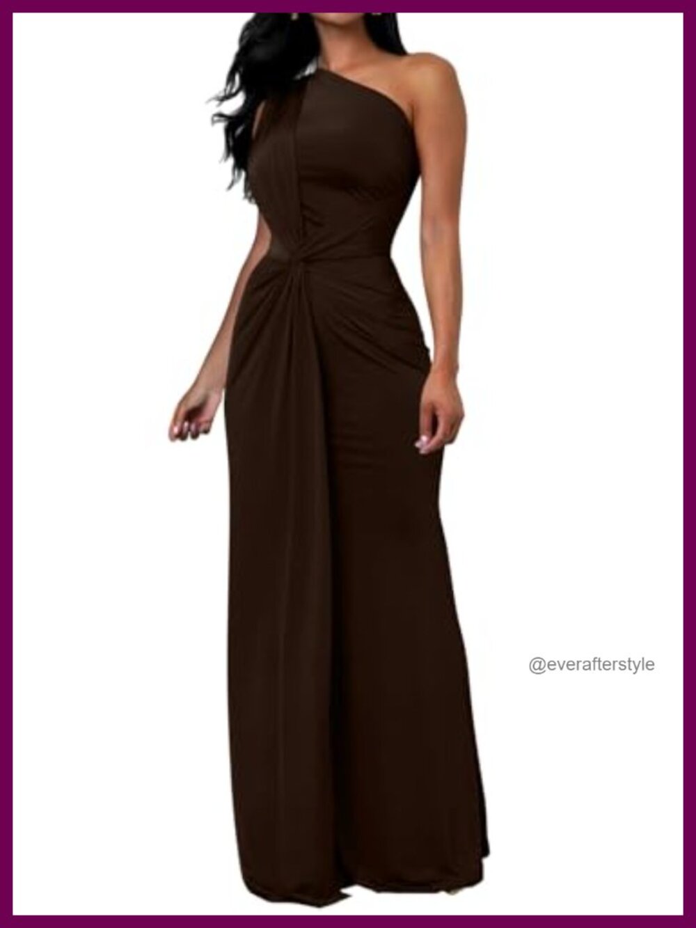 Women's Elegant Sleeveless One Shoulder Bodycon Evening Cocktail Maxi Dress